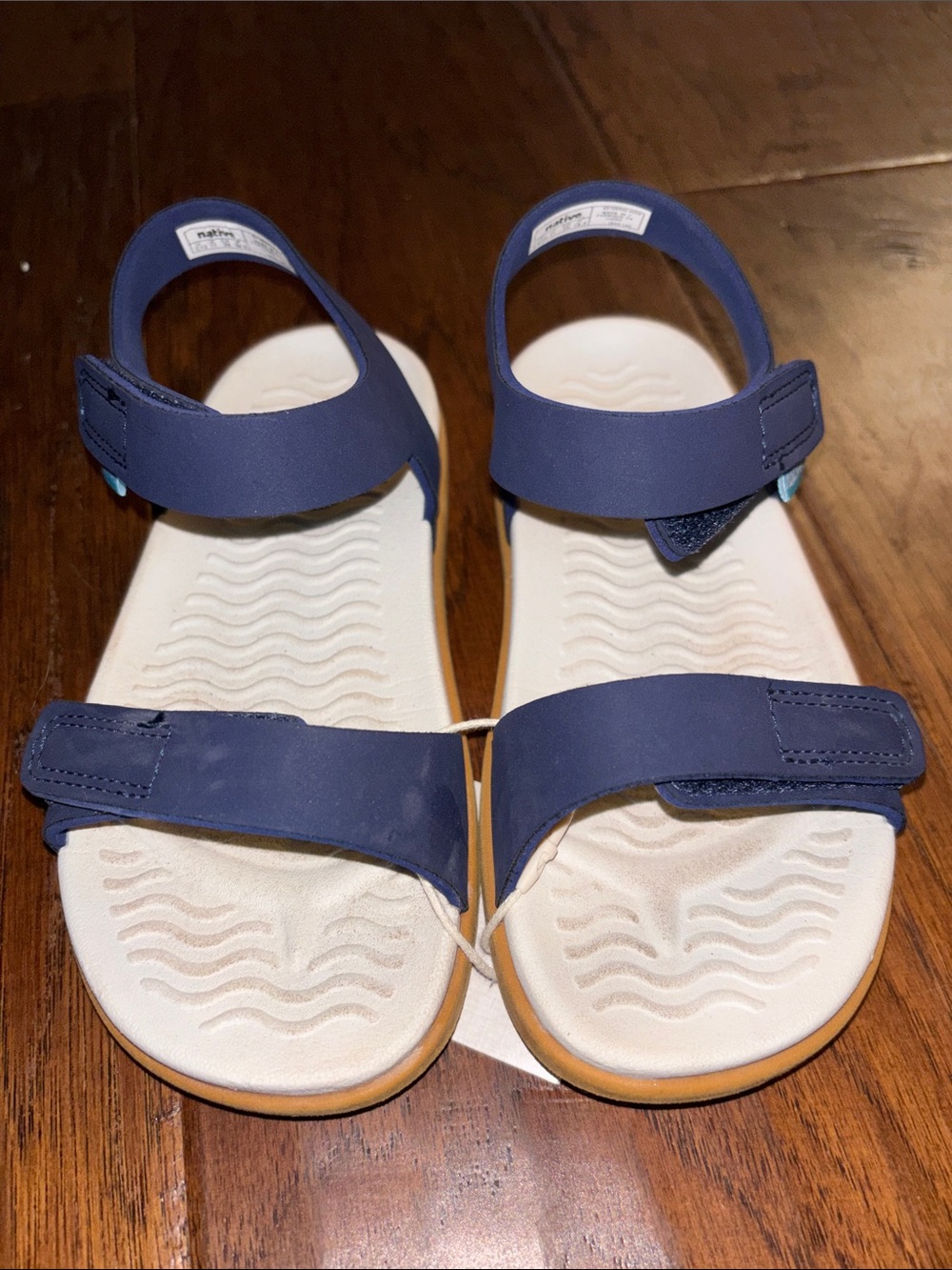 Native Kids c12 Navy and Cream Adjustable Strap Sandals